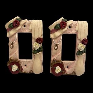 Vintage Victorian Inspired Light Switch Plates Covers Rocker Switch Roses Cameo